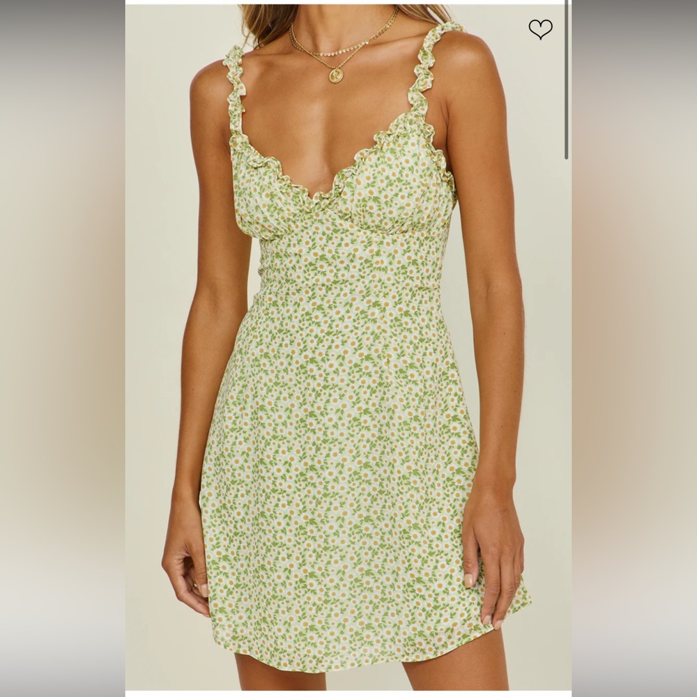 Fortunate One Floral Green Dress